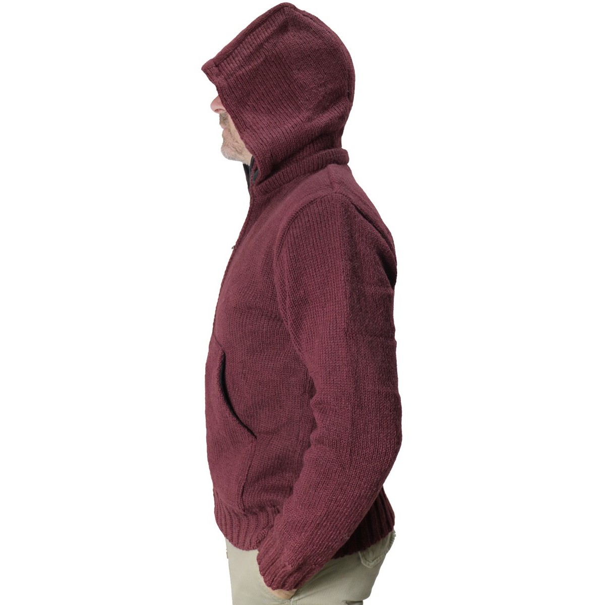 Maglione imbottito bordeaux