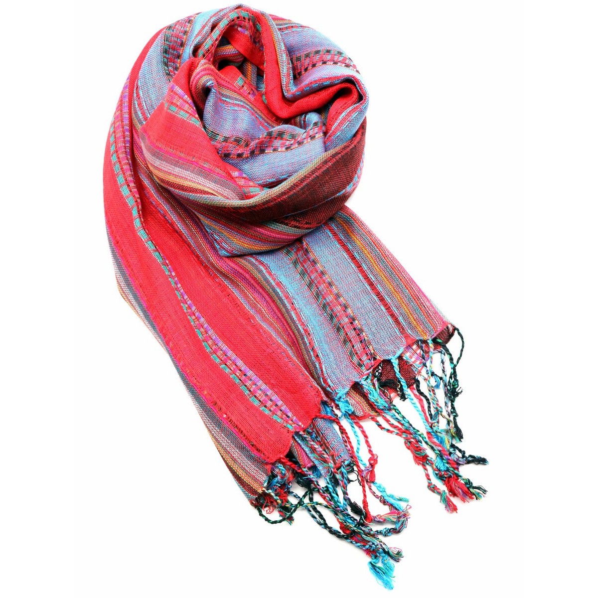 Foulard righe Rosso/Azzurro