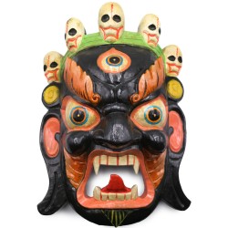 Acquista Maschera Mahakala nera arancio XL su Karmashop.it