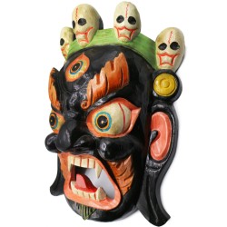 Acquista Maschera Mahakala nera arancio XL su Karmashop.it