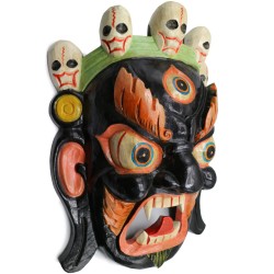 Acquista Maschera Mahakala nera arancio XL su Karmashop.it