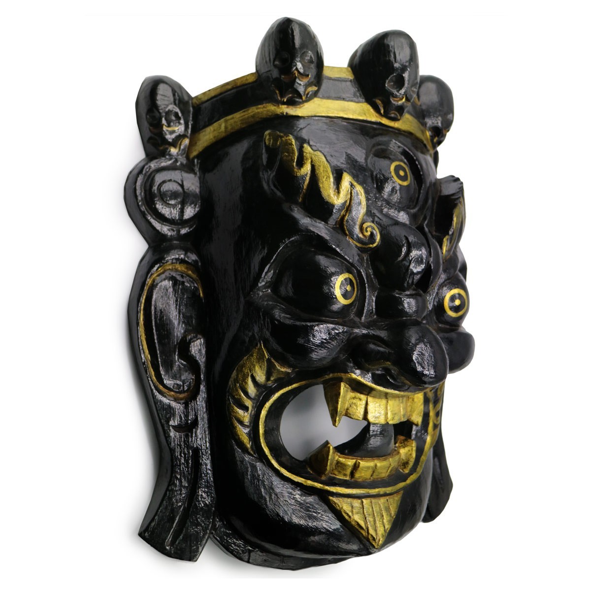 Maschera Mahakala nero e oro XL