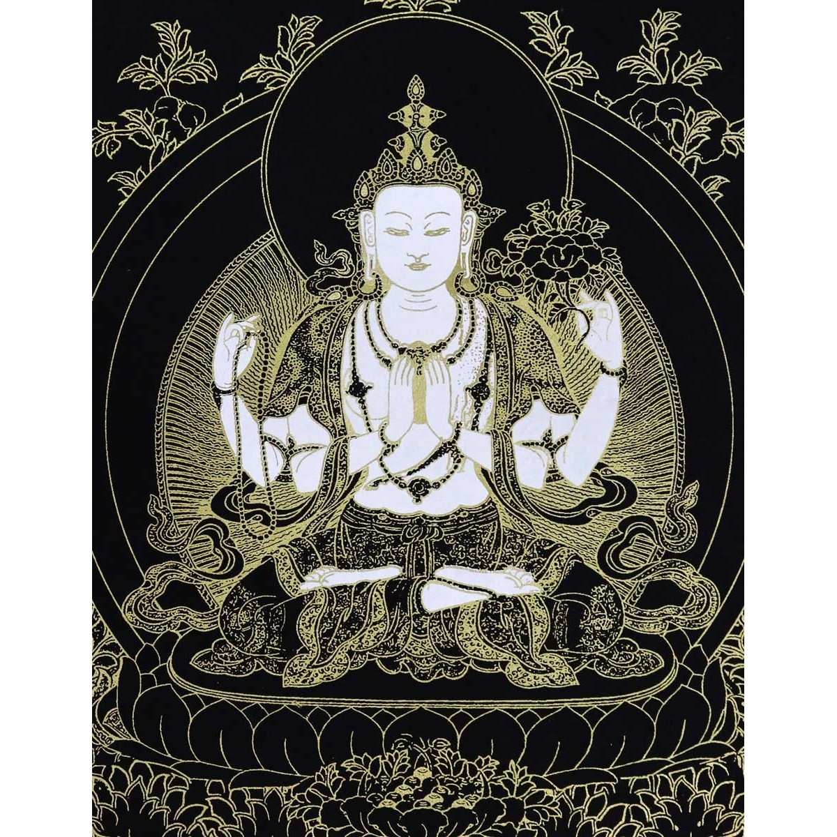 Poster piccolo Avalokitesvara Oro/Nero/Bianco